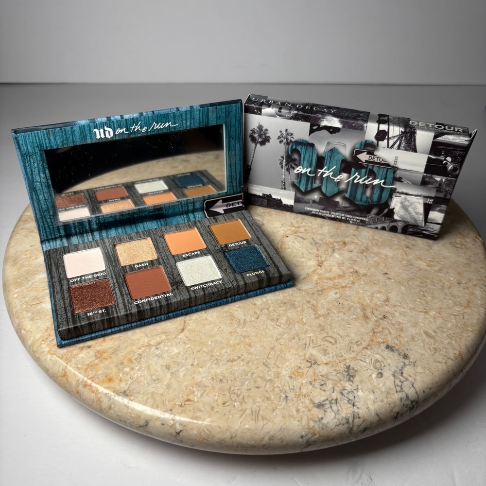 Urban Decay On The Run Eyeshadow Palette Detour 8 Shades Blue Sienna Neutral‎